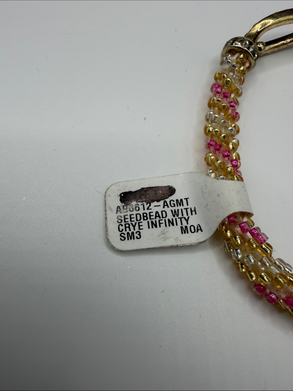 Seed Bead Multi-Strand Bracelet in Pink and Gold